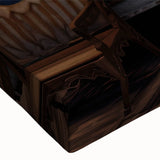 Black and white landscape painting of a caravan on stretched canvas, suitable for bedroom wall art.