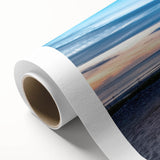 Art deco poster of a vintage caravan in pastel shades on rolled canvas, ideal for nursery wall art.