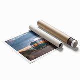 Extra large rolled print featuring a floral caravan design in soft pastel shades, ideal for classy bathroom wall art.