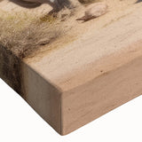 Black and white landscape art painting of a caravan on a stretched canvas, suitable for bedroom wall decor.