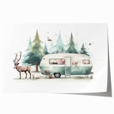 Extra large rolled print featuring a caravan scene in soft earth tones, ideal for art wall dining room placement.