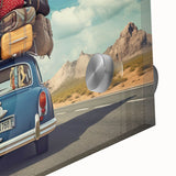 Large abstract wall art featuring a mid-century modernist caravan design in acrylic glass, ideal for dining room decor.