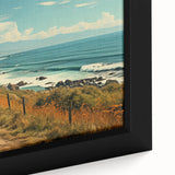 Extra large black wall art featuring a textured, colorful caravan design on a framed canvas, ideal for living room decor.