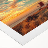 Art deco poster of a vintage caravan in muted earth tones on rolled canvas, ideal for dining room wall art.