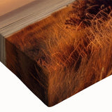 Black and white landscape art painting on stretched canvas depicting a caravan, ideal for bedroom wall art.