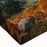 Black and white landscape painting of a caravan on stretched canvas, suitable for bedroom wall art.