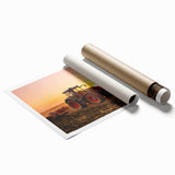 Extra large rolled print featuring detailed floral art in soft pastel colors.