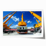 Extra large rolled print of a vintage tractor in muted earth tones, suitable for art wall dining room.