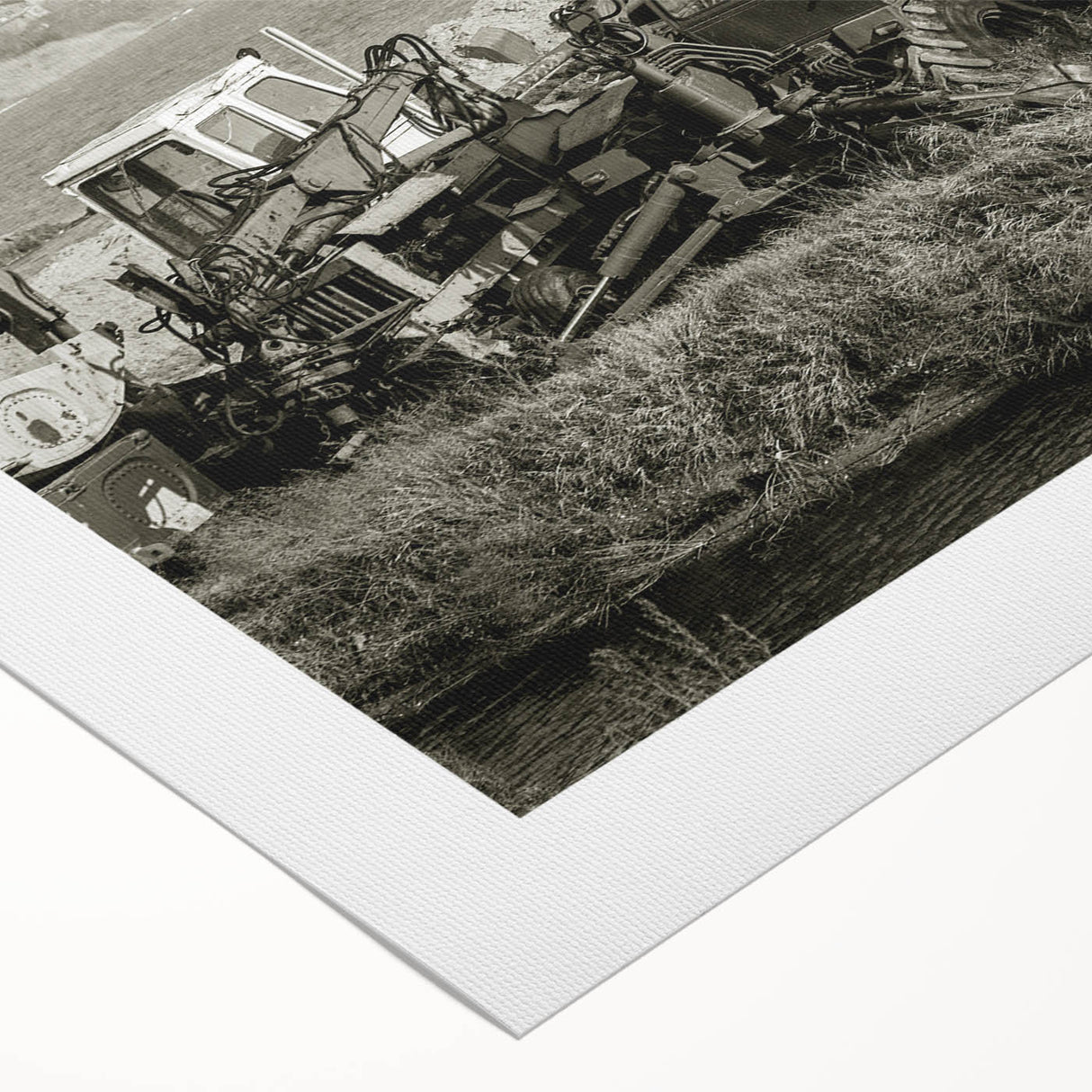 Art deco poster of a vintage car in monochrome shades on rolled canvas, suitable for dining room wall art.