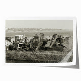 Extra large wall art featuring a detailed depiction of heavy equipment, printed on rolled canvas.