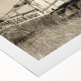 Art deco poster of a vintage car in bold red and black tones on rolled canvas, suitable for dining room decor.