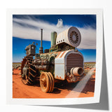 Extra large rolled print of a vintage floral design in muted pastel shades, ideal for dining room wall art.