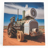 Black and white photo of vintage cars on stretched canvas, ideal for kitchen wall art or bedroom decor.