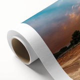 Art deco poster featuring a colorful collection of vintage vehicles on rolled canvas, ideal for nursery wall art.