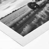Art deco poster featuring a vintage car in muted metallic colors on a rolled canvas, suitable for dining room wall art.