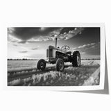 Extra large rolled print featuring a detailed depiction of heavy equipment in muted earth tones.