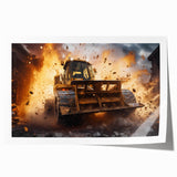 Extra large rolled print of a minimalist floral design in muted earth tones, ideal for dining room wall art.