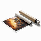 Extra large rolled print featuring a detailed floral design in soft pastel shades.