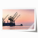 Extra large rolled print featuring a detailed illustration of heavy equipment, in muted earth tones.