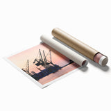 Extra large rolled print featuring a floral design in pastel shades, ideal for classy bathroom wall art.