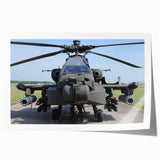 Helicopter design on a rolled print with gray and blue tones, suitable for art wall dining room.