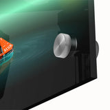 Mid-century modernist helicopter design in monochrome tones on large acrylic print, suited for dining room art.