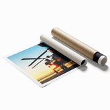 Large acrylic print featuring a detailed helicopter design on a muted gray background.