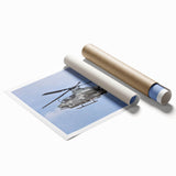 Extra large wall art featuring a detailed helicopter design in muted gray tones on rolled canvas.