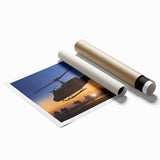 Extra large wall art featuring a vintage helicopter design on a rolled print, suitable for classy bathroom decor.