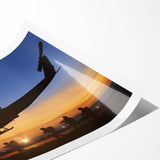 Extra large wall art featuring a minimalist line art of a helicopter on a rolled print, suited for large living room decor.