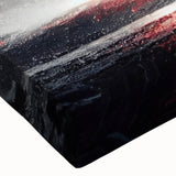 Black and white stretched canvas featuring a close-up helicopter design, ideal for modern bedroom wall art.