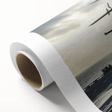 Art deco helicopter poster in pastel shades on rolled canvas, suitable for nursery wall art.