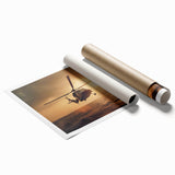 Extra large wall art featuring a detailed helicopter design on a rolled print, suitable for a classy bathroom setting.