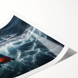 Extra large wall art featuring a line art helicopter design on a rolled print, suited for large living room decor.