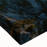 Black and white stretched canvas featuring a detailed helicopter design, ideal for modern bedroom wall art.