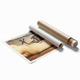 Extra large wall art featuring a helicopter over cityscape, in muted gray tones on rolled canvas.