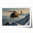 Helicopter illustration in grayscale on rolled print, ideal for art wall dining room or classy bathroom wall art.