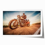 Extra large wall art featuring a detailed motorcycle design on a rolled print.