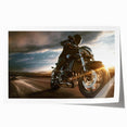 Extra large rolled print featuring a detailed motorcycle illustration on a white background.