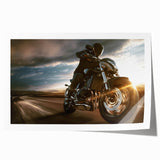 Extra large rolled print featuring a detailed motorcycle illustration on a white background.