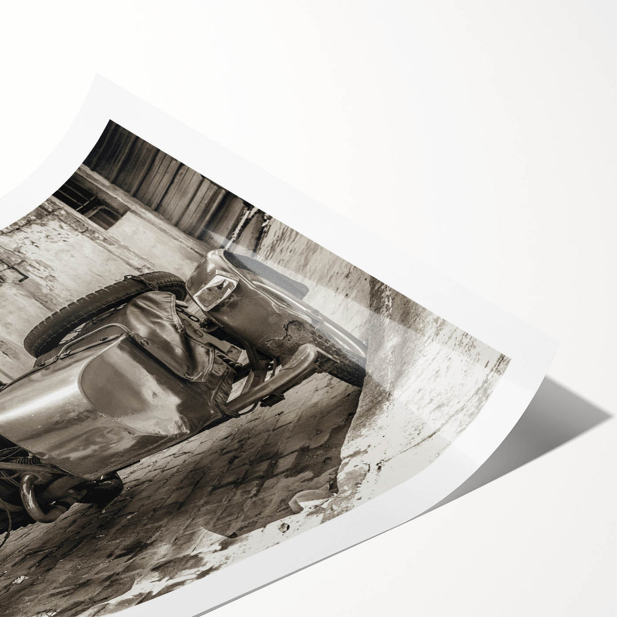 Extra large wall art featuring a line art design of flowers in black and white, printed on rolled canvas.
