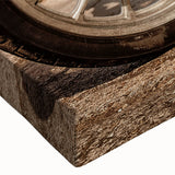 Black and white wall art featuring a detailed motorcycle on stretched canvas, ideal for bedroom decor.