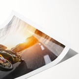 Extra large wall art featuring a line art design of flowers in black and white on a rolled print.