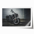 Extra large rolled print of a vintage motorcycle in monochrome, ideal for art wall dining room.