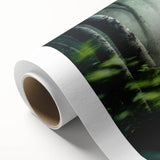 Art Deco style motorcycle illustration in black and white on rolled canvas, suitable as nursery wall art.