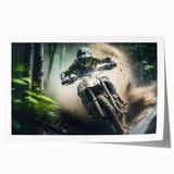 Rolled print of a vintage motorcycle in muted grays and blacks, ideal for art wall dining room.