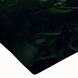 Black and white close-up of a motorcycle on stretched canvas, suited for bedroom wall art.