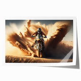 Rolled print of a vintage motorcycle in grayscale tones, suitable for art wall dining room.