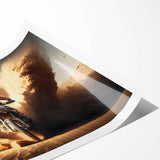 Extra large wall art featuring a motorcycle line drawing on a white rolled canvas, suited for large living room decor.