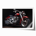 Rolled print of a vintage motorcycle in muted gray tones, suitable as extra large wall art for a dining room.
